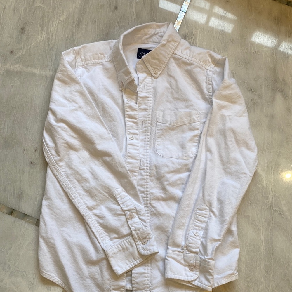 Childrens Place bits white button down shirt